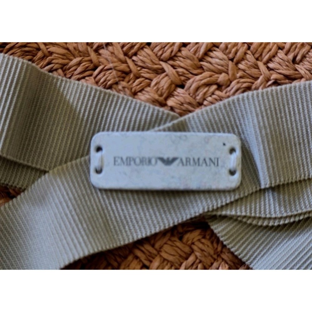 Emporio Armani Women's Orange Paper Bucket Hat Beige Bow Logo Size 57 - Picture 6 of 6